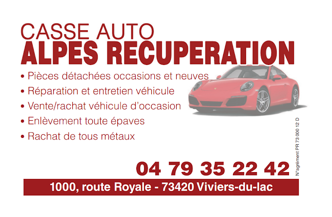 Aperçu des activités de la casse automobile ALPES RECUPERATIONS située à VIVIERS-DU-LAC (73420)